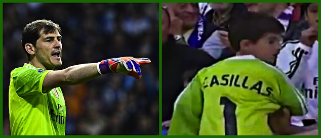 Casillas and the kid who received the shirt